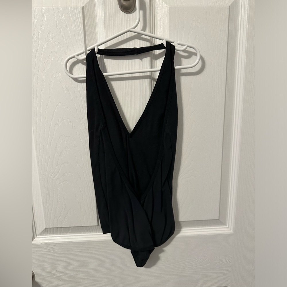 Black open back bodysuit